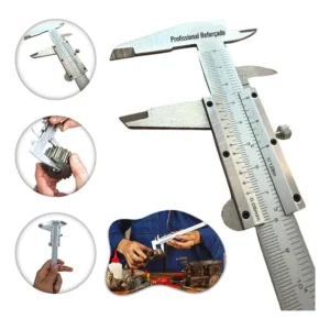 Paquímetro Manual Universal Analógico Aço Inox Estojo 150mm