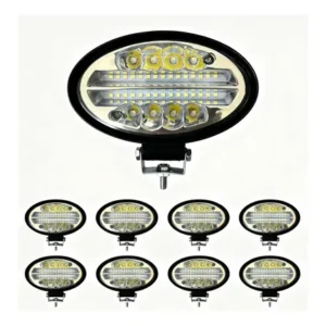 Kit8 Farol Led Oval 144w Bivolt Off Road Potente 12v 24v