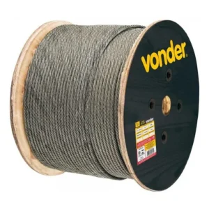 Cabo Vonder de Aço Galvanizado Alma de Fibra 3,18mm 1/8 6 x 7 100 Metros
