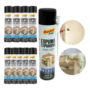 Kit 10 Espumas Expansivas Mundial Prime 500ml Vedação Obras