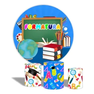 Kit Painel + Capas Cilindros Formatura Infantil Decoração Ref Fmt01