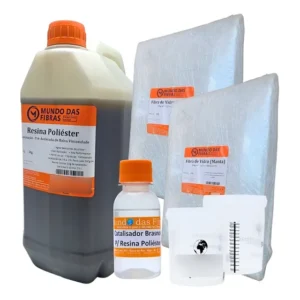 Kit Reparo Fibra De Vidro Resina 5kg + Fibra De Vidro 2kg