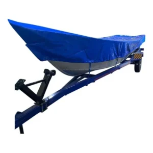 Capa Para Barco 5m Borda Alta Canoa Lona Sol Chuva Cor Azul
