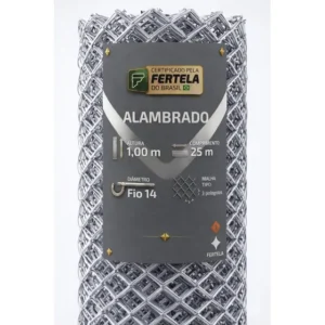 Tela Alambrado 1,00 Altura X 25 Metros Malha 7 Cm Fio 14