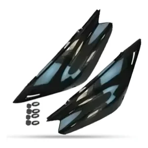 Tampa Lateral Xtz 125 Preta Par Modelo 2003-2016 + Borracha