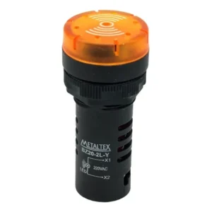 Sinalizador Sonoro Led 220vca Amarelo Metaltex