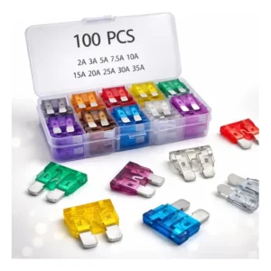 Fusivel Lamina Media Carro Automotivo Kit 100 Pçs Com Estojo