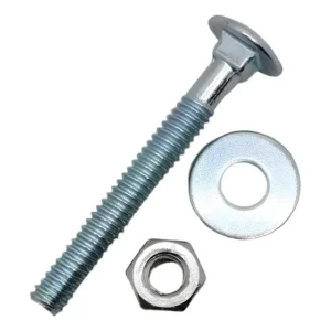 Parafuso Francês 1/4 x 2.1/2" Zincado com Porca e Arruela - 100