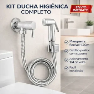 Ducha Higiênica Chuveirinho de Banheiro 1.20m Bidê Forte Lar 1/4 Volta