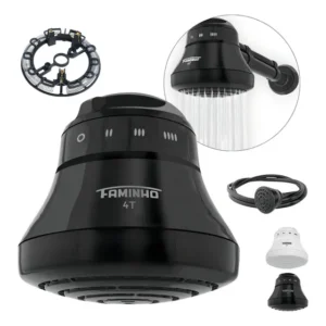 Chuveiro Elétrico Fame Ducha Faminho 4T 6800W Preto com Cano e Chuveirinho 220V