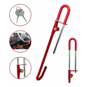 Tranca Antifurto Volante Carro Bloqueador Direção Chave Aço