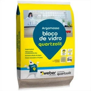 Argamassa Cimentícia P/ Bloco De Vidro 5kg Branco Quartzolit