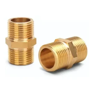 2 Peças Niple Duplo Conexão Latão 1/2 - 1/2 Rosca Macho Bsp