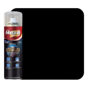 Tinta Spray Esmalte Sintético Anticorrosivo Acabamento Maza Cor Preto