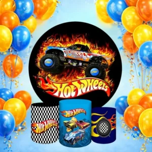 Kit Capa Painel + Trio Cilindro Infantil Carros Tema Wheels