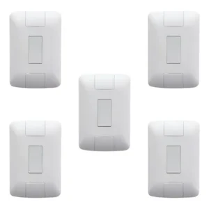 Kit 5 Conjunto 4x2 1 Interruptor Simples Tramontina Aria