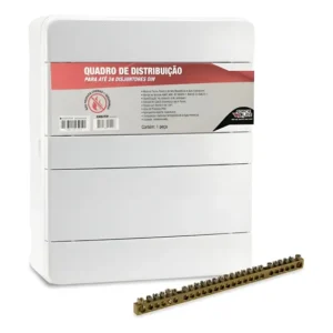 Quadro Distribuição De Embutir 24 Disjuntores +2 Barramentos