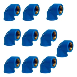 Joelho Azul Sold X Rosca Bucha Latão 90º 25 X 3/4 Kit 10 Pc