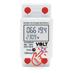 Medidor Consumo De Energia Digital Monofásico 80a Resetável Volt Electric Solutions