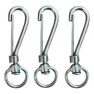 Gancho Mosquetão Destorcedor De Aço Inox Resistente Girador