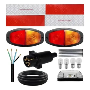 Kit Eletrico Instalação Lanterna Carretinha Reboque Engate Direito Amarelo