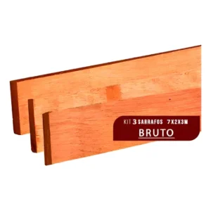 Kit 3 Sarrafos De Madeira Cambará Perobinha Bruto 7x2x3m