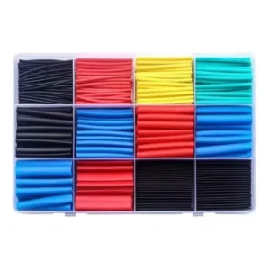 Kit 560 Peças Tubo Termo Retrátil Preto Ou Colorido Emendar
