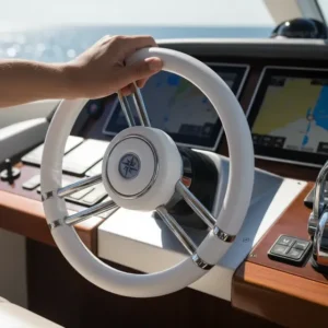 Volante Inox E Poliuretano 1541 Para Barco Linha Marítima