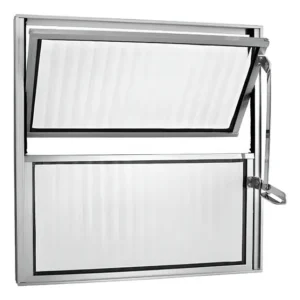 Vitro Basculante 30x30 Aluminio Vidro Canelado