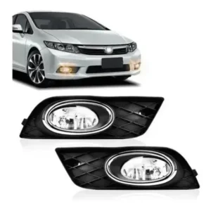Farol Milha Honda Civic 2012 2013 2014 Com Grade Aro Cromado