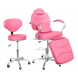 Cadeira Poltrona Luxo Reclinável Maquiagem Kit Mocho+lombar