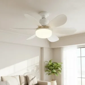 Lâmpada Ventilador De Teto Hélices Controle Remoto Luz Mudo