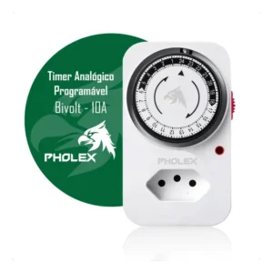 Timer Temporizador Analógico Pholex Bivolt Tomada 110v/220v