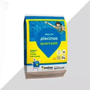 Rejunte Piscina Cimentício Cinza 5kg Quartzolit Resistente Cloro Antialgas