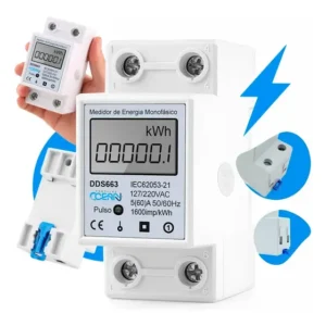 Medidor Consumo Energia Digital 60a 110/220 Bivolt Monofásico Trilho Din Kwh Relógio De Luz Residencial Bivolt Nautilus Ocean