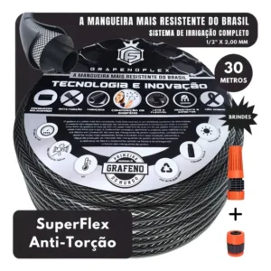 Mangueira Grafenoflex Sistema De Irrigação Completo Trançada Grafenonew_00741 Cinza-escuro 30m