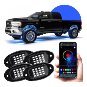 4 Rock Light Led Luz Caixa De Roda Enfeite Camionete Com App