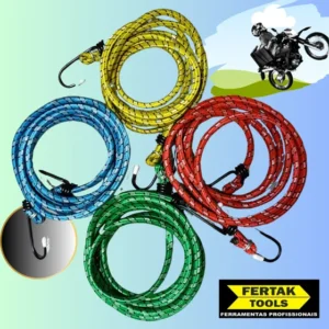Kit Com 4 Cordas Elásticas Para Motos 2 Metros X 8 Mm Fertak