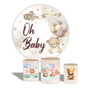 Kit Painel + Capas Cilindros Tema Chá Revelação Decoração Ref Rev04