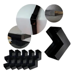 Kit 10 Pçs Conexão Curva Acabamento Canaleta 20x10mm Preto