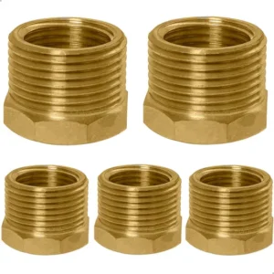 5 Bucha Redução 3/4 X 1/2 Latão Rosca Macho Fêmea Bsp Kit