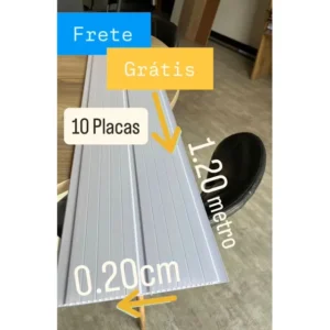 Forro Pvc Branco Frisado Kit Com 10 Placas De 1,20x20cm