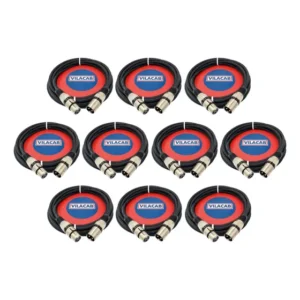 Kit 10 Cabos Iluminação Dmx E Microfone Xlr 1 Metro