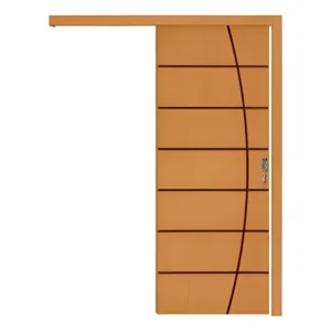 Porta Frisada De Correr Com Trilho E Fechadura