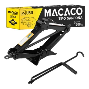 Macaco Automotivo Sanfona Mecânico 1500kg Usd P/ Veículos 1,5 Toneladas Troca Pneu Estrada Portátil Prático Reforçado