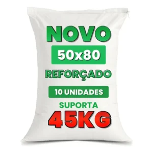 Saco De Rafia Acervo Para Entulho 50kg 80x50cm Pacote Com 10 Peças