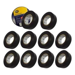 Kit 10 Fita Isolante 19mm 20m resistente Fogo Umidade Hella Fita Alta Resistência Fogo Umidade Temperatura Ideal para Instalações Elétricas Automotivas e Industriais