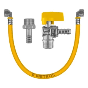 Kit 9 Metros Tubo Pex 16mm P/ Gás + Cotovelos + Reg + Adap