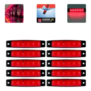 10 Lanterna Lateral Caminhão Trailer Barcos Baú 6leds 12/24v