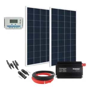 Kit Energia Solar Off Grid 310w Controlador 30a Invers. 220v Cor Preto Voltagem Máxima Do Sistema 20.64v